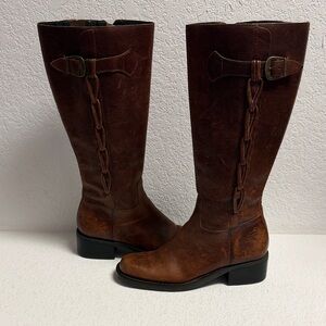 Brown Leather Tall Boots 6